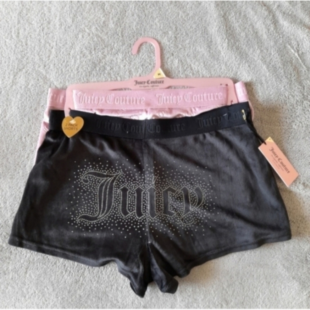 Juicy Couture Black Shorts with Pink Waistband